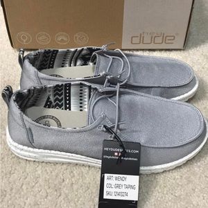 Hey Dude Shoes Wendy Grey Taping Buckle Exclusive Womens Size 8